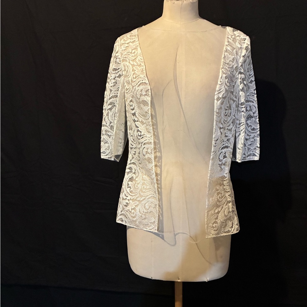 Ivory Silk Lace Illusion Bridal Top 8 NWT